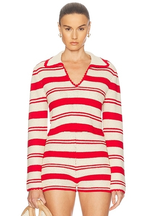 AKNVAS Rowan Knit Top in Anemone - Red. Size L (also in S).