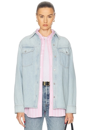 AGOLDE Rina Slim Shirt in Extract - Blue. Size M (also in L, XL).