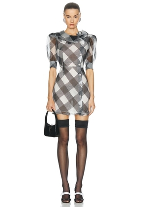 Alessandra Rich Mini Dress With Jewel Buttons in White & Black - Black. Size 42 (also in ).