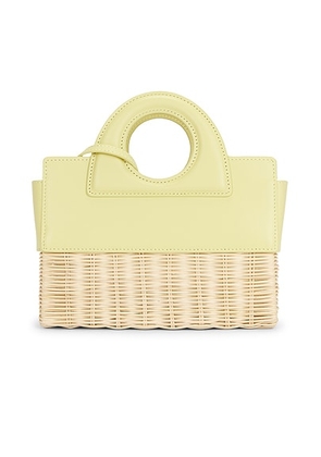 Alexis Penelope Petite Rattan Bag in Pale Yellow - Lemon. Size all.