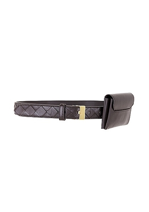 Bottega Veneta Pocket Belt in Fondant & Muse Brass - Chocolate. Size 65 (also in 70, 75).
