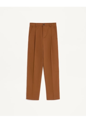 Valentino Valentino Trousers in Cotton Gabardine Man CHOCOLATE 46