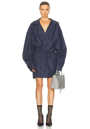 Balenciaga Shirt Mini Dress in Faded Blue - Navy. Size 36 (also in ).