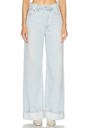 AGOLDE Dame High Rise Wide Leg Jeans in Revive - Denim-Light. Size 27 (also in 30, 33).