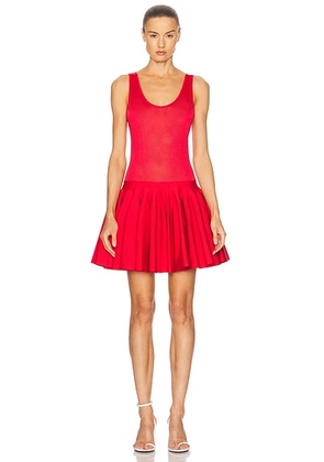 ALAÏA Godet Dress in Rouge - Red. Size 36 (also in 38).