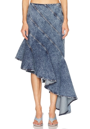 ALAÏA ALAΪA Spiral Skirt in Bleu Neige - Blue. Size 38 (also in 34, 40).