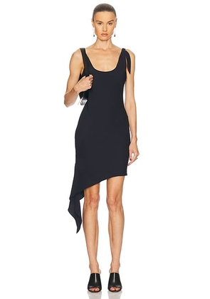 Courreges Knot Tech Crepe Dress in Navy - Navy. Size 36 (also in 34, 38, 40, 42).