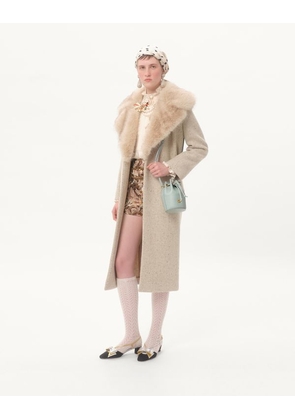 Valentino Garavani Vlogo Signature Mini Bucket Bag In Grainy Calfskin Woman SKY GREY UNI