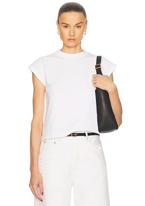 AGOLDE Bryce Cap Sleeve Tee in White - White. Size L (also in M, S, XS).