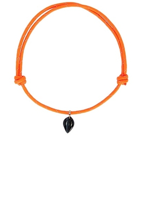 DEZSO BY SARA BELTRÁN Classic Carved Cowry Shark Fin Enamel Surf Cord Necklace in Blue Tiger Eye & Orange Paracord - Blue. Size all.