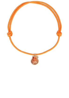 DEZSO BY SARA BELTRÁN Natural Clam 18k Rose Gold Surf Cord Necklace in Natural & Orange Paracord - Brown. Size all.