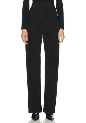 EAVES Blanca Suede Pants in Black - Black. Size L (also in S, XL).