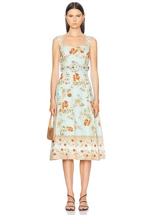 HEMANT AND NANDITA Rohi Belt Longdress in Turquoise Mix - Baby Blue. Size S (also in ).