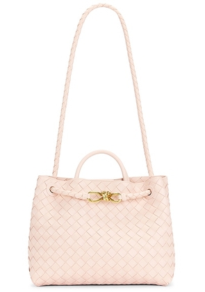 Bottega Veneta Medium Andiamo Bag in Cameo & Muse Brass - Cream. Size all.