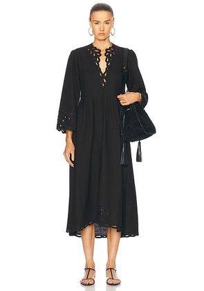 Isabel Marant Etoile Tianny Dress in Faded Black - Black. Size 36 (also in 34, 38, 40).
