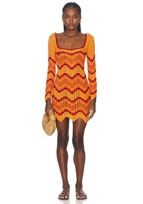 ESCVDO Sumac Mini Dress in Orange & Sunset - Orange. Size XS (also in S).