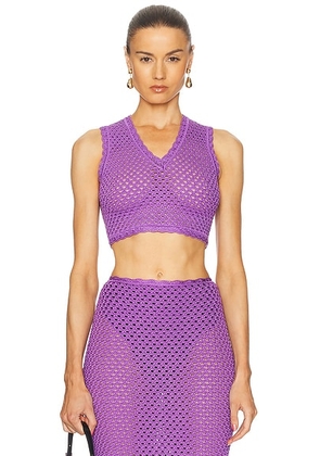 Dolce & Gabbana Crochet Cropped Top in Purple - Purple. Size 38 (also in 40).