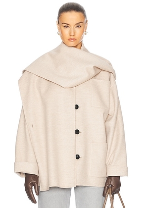 Bottega Veneta Short Coat in Beige Melange - Cream. Size 40 (also in ).