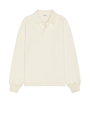 Burberry Embroidered B-Shield Rugby Top in Alpine - Ivory. Size M (also in S).