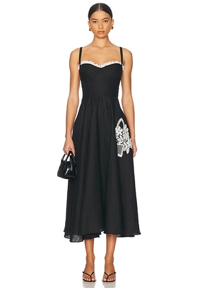 Alejandra Alonso Rojas Bustier Maxi Dress in Black - Black. Size 6 (also in 4, 8).