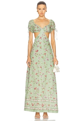 Agua by Agua Bendita Cielo Honeysuckle Maxi Dress in Multicolor - Green. Size XS (also in L).