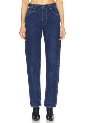 Aligrace Vintage Classic Relaxed Straight Jeans in Medium Dark - Denim-Light. Size 25 (also in 28, 30, 32).