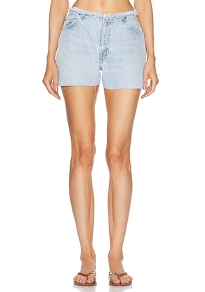 Aligrace Vintage Undone Mini Rise Short in Light Medium - Denim-Light. Size 34 (also in 33).