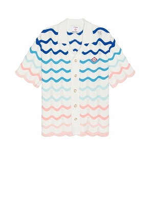 Casablanca Wave Shirt in Multi - White. Size L (also in XL/1X).