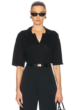 EAVES Kaysa Blouson Polo in Black - Black. Size M (also in L, S, XS, XXS).