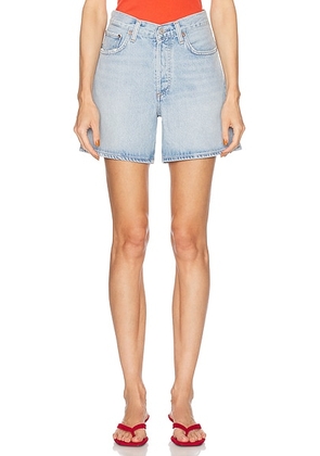 AGOLDE V-waist Short in Backbeat - Blue. Size 23 (also in 24, 28, 29, 30, 31, 32, 33, 34).