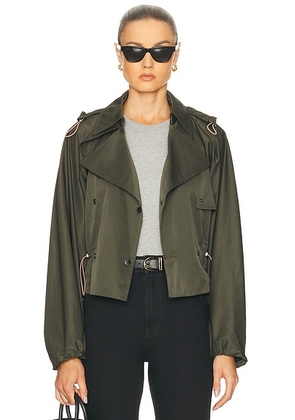 Burberry Belted Coat in Shale - Dark Green. Size 2 (also in 4, 6).