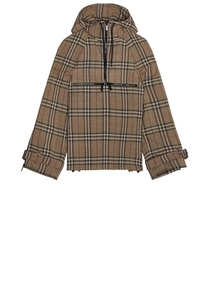 Burberry Anorak in Brush IP Check - Brown. Size L (also in M, S, XL/1X).