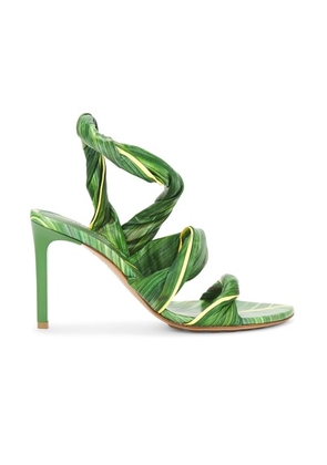 Bottega Veneta Leaf Sandal in Raintree & Seagrass - Green. Size 39.5 (also in 36, 38.5, 39).