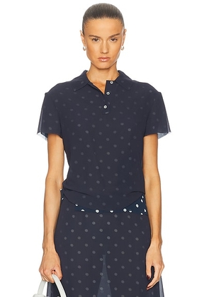 Acne Studios Takota Top in Navy & White - Navy. Size 42 (also in 40).