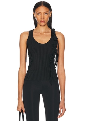 Coperni Knitted Ribbon Tank Top in Black - Black. Size L (also in ).