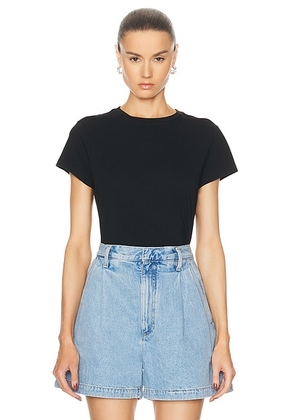 AGOLDE Adine Shrunken Tee in Black - Black. Size M (also in L, S, XL, XS).