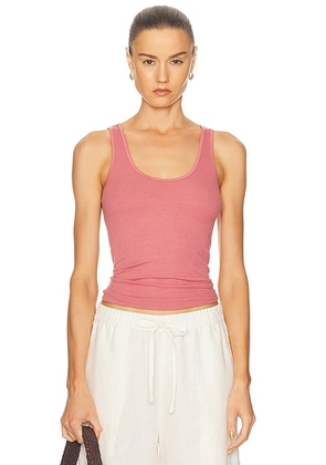 Enza Costa Stretch Silk Knit Tank Top in Rosewood - Rose. Size L (also in ).
