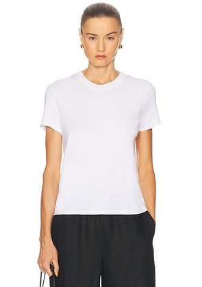 Enza Costa Supima Cotton Essential Tee in White - White. Size L (also in ).