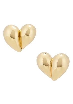 Bottega Veneta Heart Earrings in Gold - Metallic Gold. Size all.