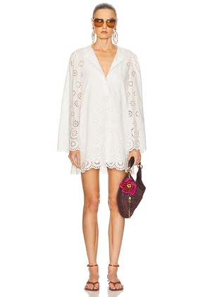 Chloe Long Sleeve Mini Dress in Iconic Milk - White. Size 36 (also in 34, 38, 40).