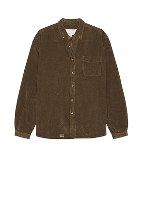 ERL Unisex Corduroy Shirt Woven in Brown - Olive. Size S (also in ).