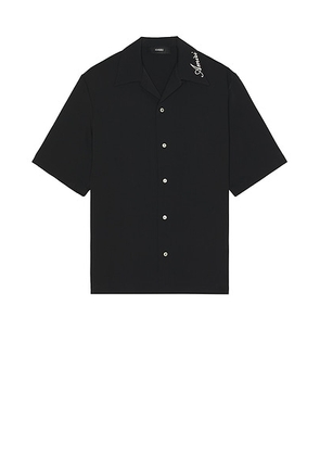 Amiri Camp Shirt in Black - Black. Size L (also in S).