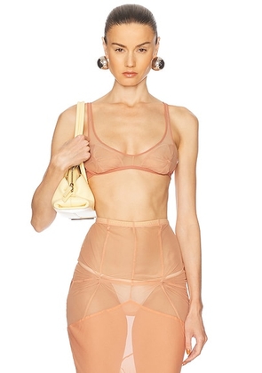 THE ATTICO Bra Top in Peach - Peach. Size 44 (also in 42).