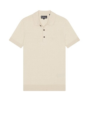 Barbour Buston Knit Polo in Antique White - Beige. Size XL/1X (also in L).