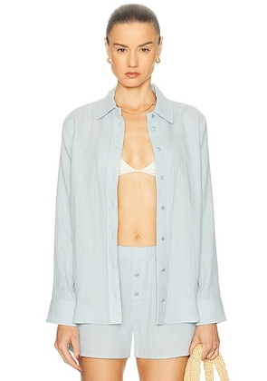 Eterne Constance Top in Dusty Blue - Baby Blue. Size L (also in M, S, XL, XS).