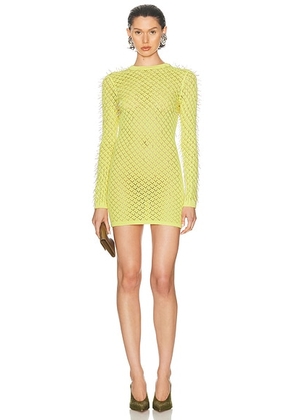 David Koma Gradient Glass Long Sleeve Mini Dress in Yellow - Yellow. Size L (also in M, S).