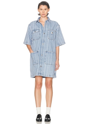 Carhartt WIP Rylan Dress in Stripes & Blue - Blue. Size L (also in S, XS).