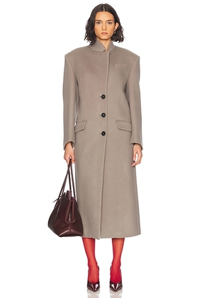 THE ATTICO Long Coat in Grey - Light Grey. Size 38 (also in 40, 44).