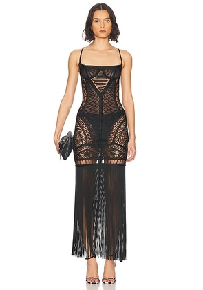 THE ATTICO Sleeveless Midi Dress in Black - Black. Size 44 (also in 40, 42).