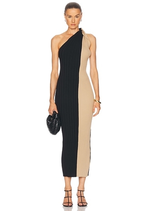 By Malene Birger Noto Dress in Bicolor Block - Black,Beige. Size XS (also in M, S).